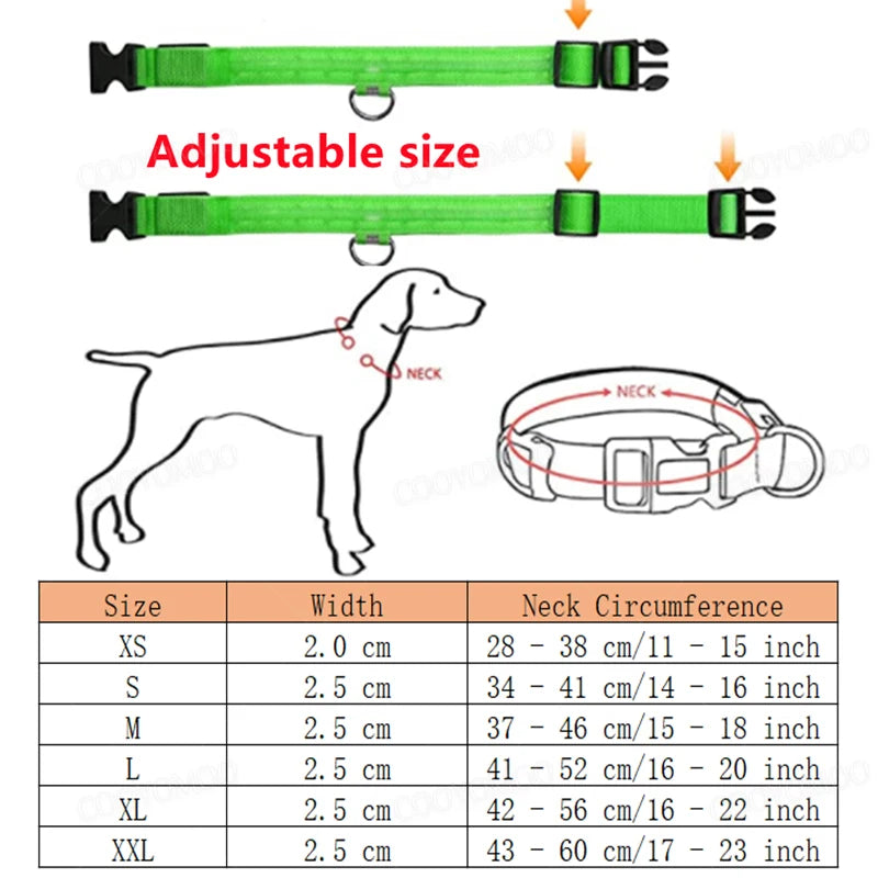 Dogs Detachable Collars Night Led Light