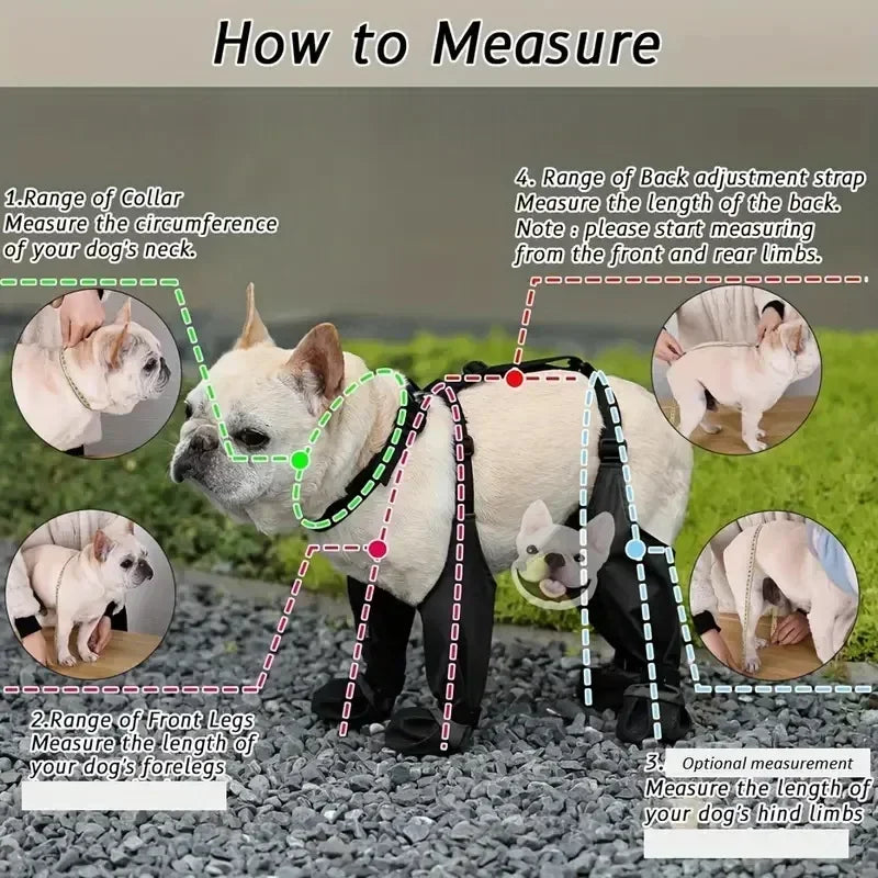 Pet Dog Shoes Waterproof Adjustable Dog Boots Rain Day Pet Breathbale Shoes for Outdoor Walking Soft French Bulldog Paws Protec