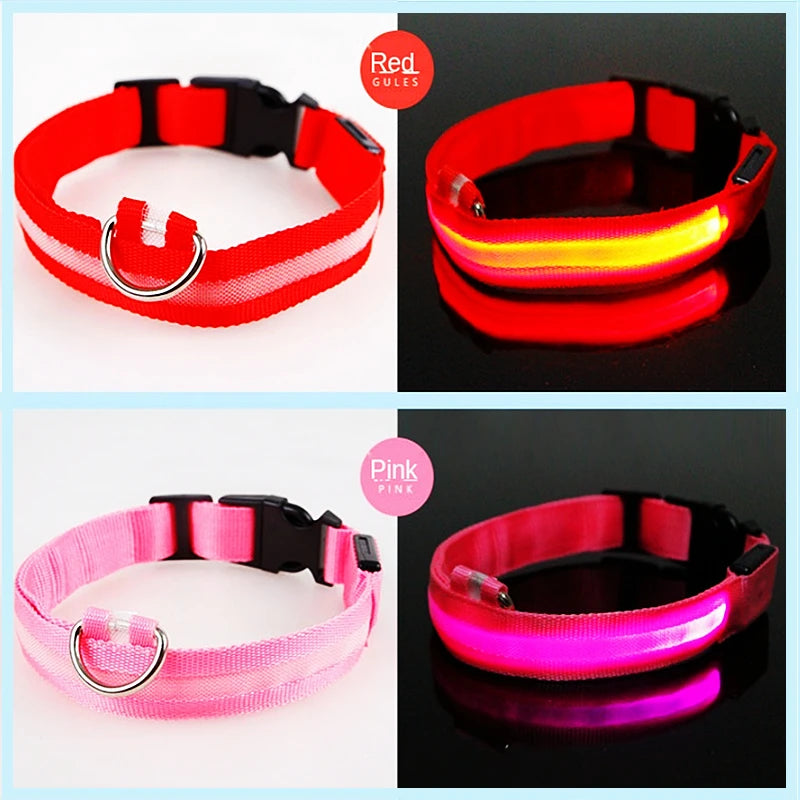 Dogs Detachable Collars Night Led Light