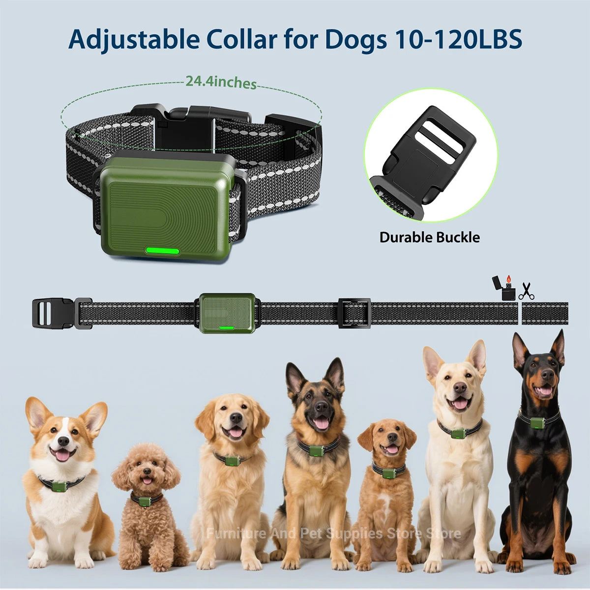 984Ft/300M Electric Dog Training Collar Remote Control Waterproof Pet BehaviorFor 10-120lbs Puppy With Shock Vibration