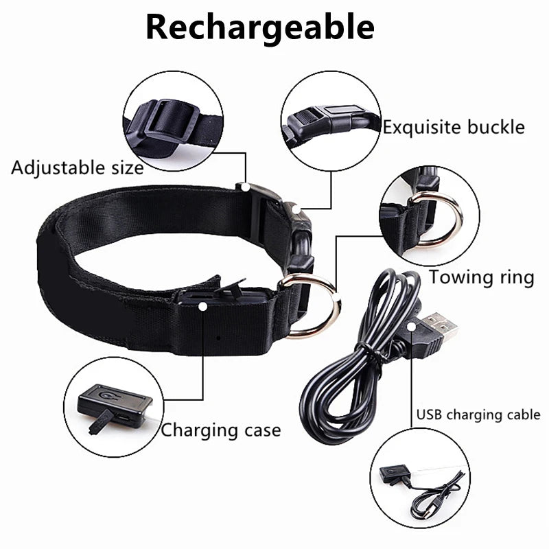 Dogs Detachable Collars Night Led Light